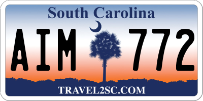 SC license plate AIM772