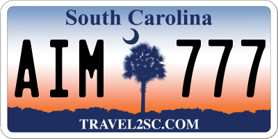SC license plate AIM777