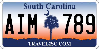 SC license plate AIM789
