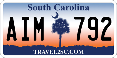 SC license plate AIM792