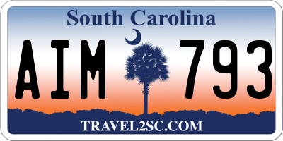 SC license plate AIM793