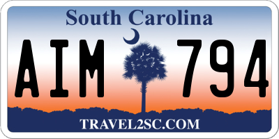 SC license plate AIM794