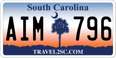 SC license plate AIM796