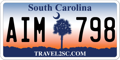 SC license plate AIM798