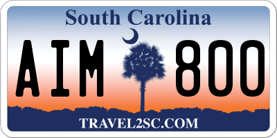 SC license plate AIM800