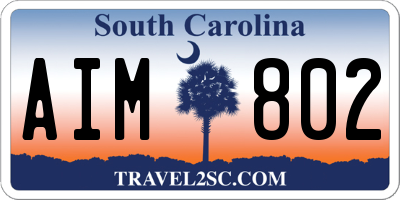 SC license plate AIM802