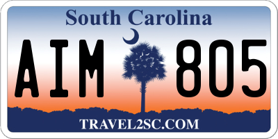 SC license plate AIM805