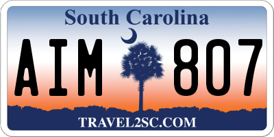 SC license plate AIM807