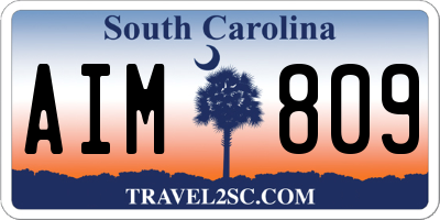 SC license plate AIM809