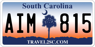 SC license plate AIM815