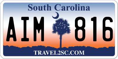 SC license plate AIM816