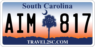 SC license plate AIM817