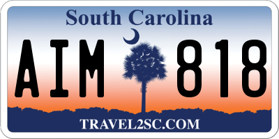 SC license plate AIM818