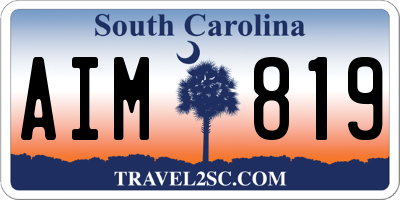 SC license plate AIM819
