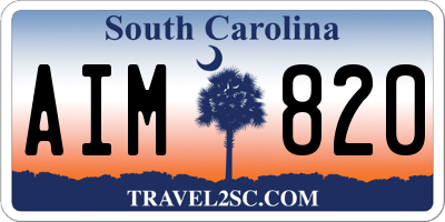SC license plate AIM820
