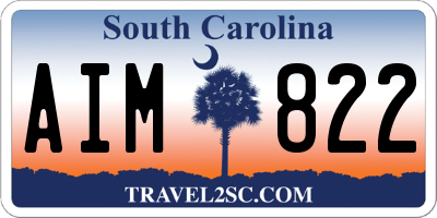 SC license plate AIM822