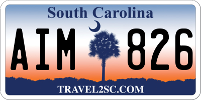 SC license plate AIM826