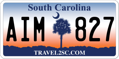 SC license plate AIM827