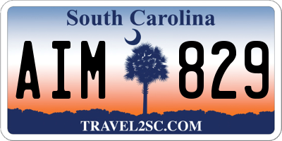 SC license plate AIM829