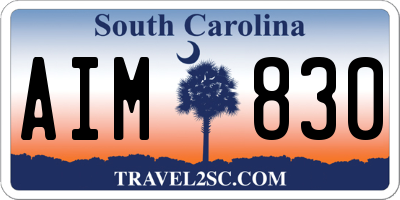SC license plate AIM830