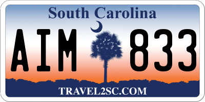 SC license plate AIM833