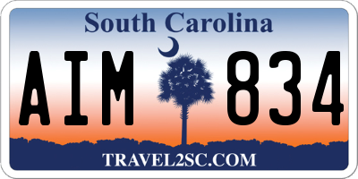 SC license plate AIM834