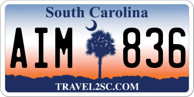 SC license plate AIM836