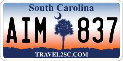SC license plate AIM837