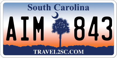 SC license plate AIM843