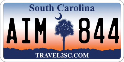 SC license plate AIM844