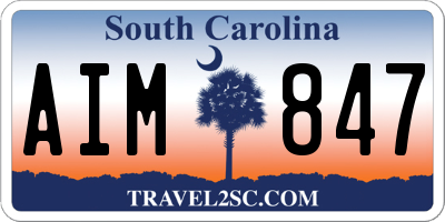 SC license plate AIM847
