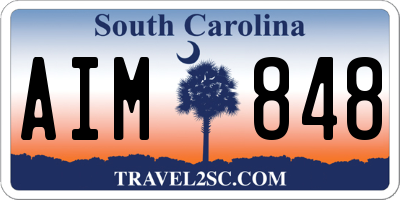 SC license plate AIM848