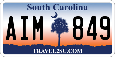 SC license plate AIM849