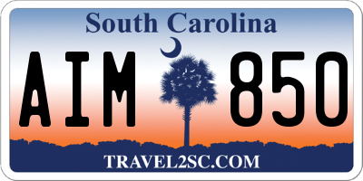 SC license plate AIM850