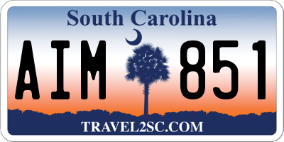 SC license plate AIM851