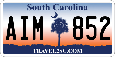 SC license plate AIM852