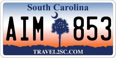 SC license plate AIM853