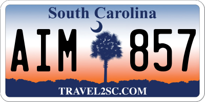 SC license plate AIM857