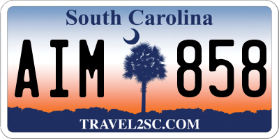 SC license plate AIM858