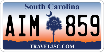 SC license plate AIM859