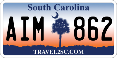 SC license plate AIM862
