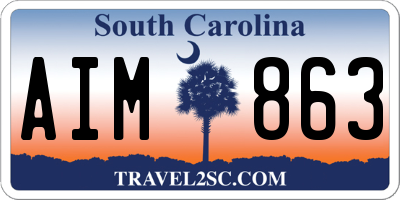 SC license plate AIM863
