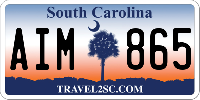 SC license plate AIM865