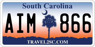 SC license plate AIM866