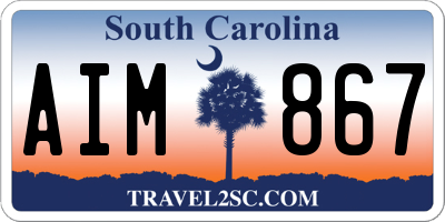 SC license plate AIM867