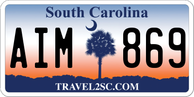SC license plate AIM869