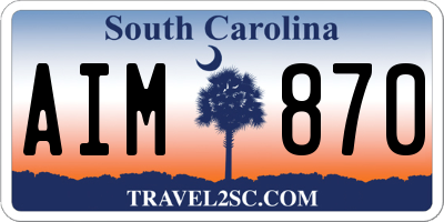 SC license plate AIM870