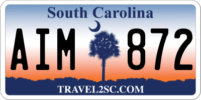SC license plate AIM872