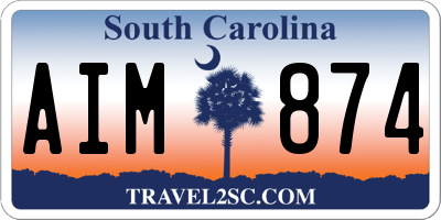 SC license plate AIM874