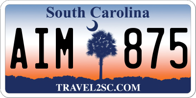 SC license plate AIM875